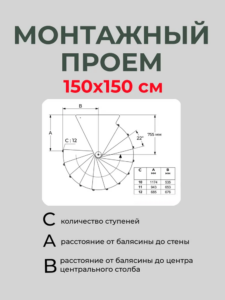 Лестница винтовая "Calgary Anthracite" d140 (Dolle) — фото 7