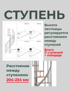 Лестница винтовая "Calgary Grey" d120 (Dolle) — фото 8